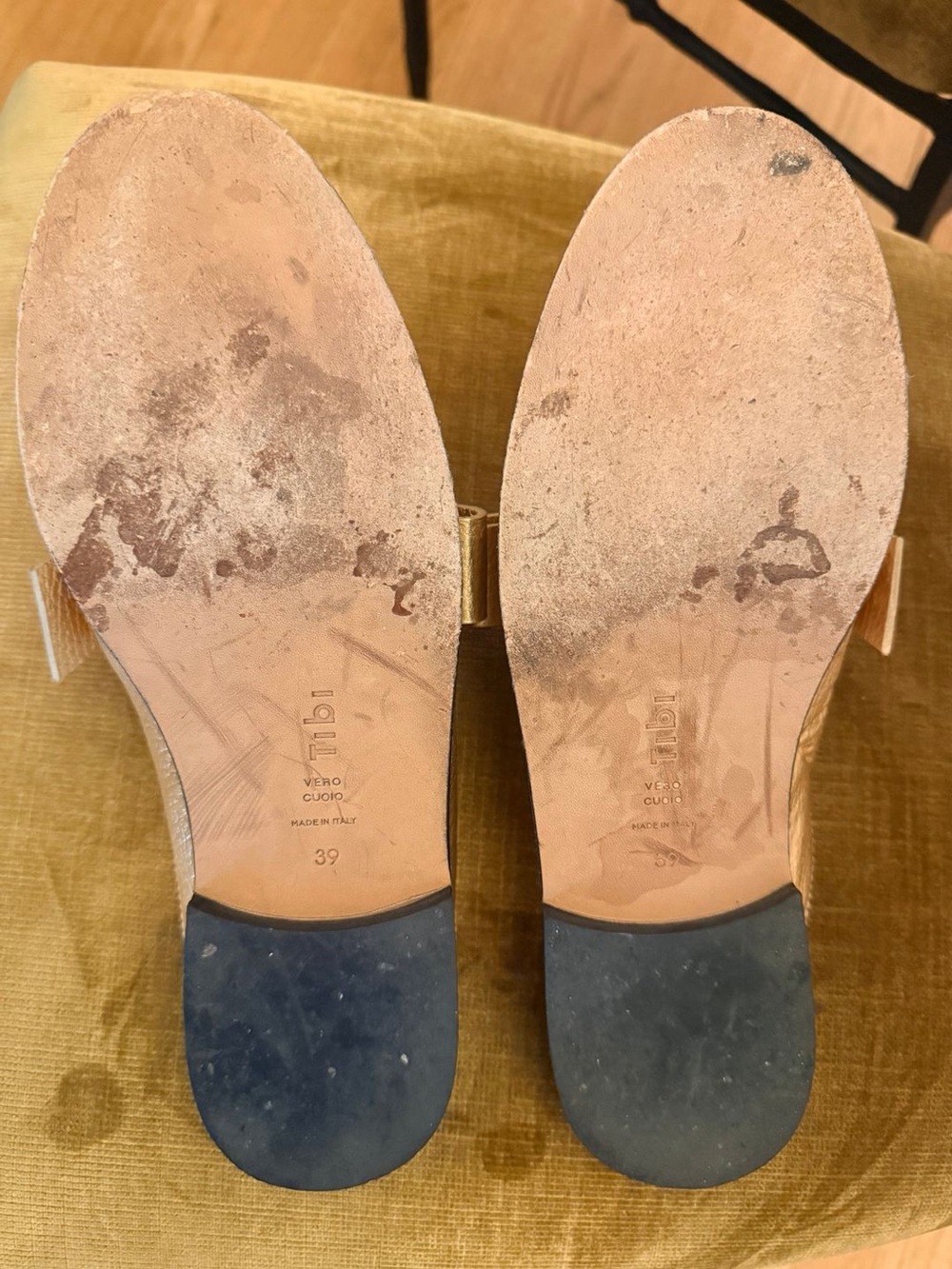 TIBI Gold Metallic Morris Slipper / Loafer Mules 38.5 / 39 EU - Picture 6 of 6